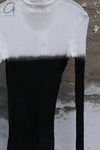 Marc Le Bihan crew neck long sleeve color block top T-shirt 2861 MLB-2861-BLACK/WHITE